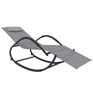 vidaXL Chaise longue à bascule gris acier et textilène
