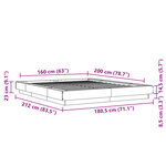 vidaXL Cadre de lit et lumières LED sans matelas sonoma gris 160x200cm