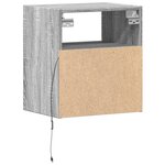 vidaXL Table de chevet murale avec lumières LED sonoma gris