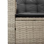 vidaXL Canapé de jardin et table et coussins en forme de L gris clair