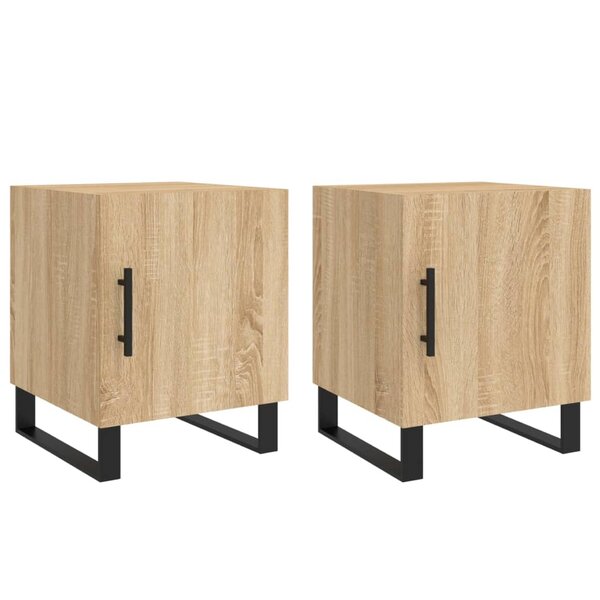 vidaXL Tables de chevet 2 Pièces chêne sonoma 40x40x50 cm bois ingénierie