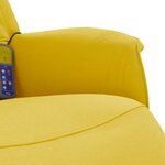 vidaXL Fauteuil inclinable de massage repose-pieds jaune clair tissu