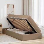 vidaXL Lit avec rangement et matelas 2 pc Cappuccino Cuir