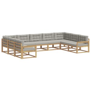 vidaXL Ensemble de canapés d'extérieur 9 pc Blanc et gris clair