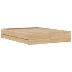 vidaXL Cadre de lit et tiroirs chêne sonoma 140x200 cm bois ingénierie