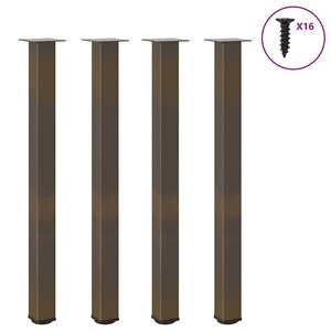vidaXL Pieds de table de bar 4 pièces Acier naturel 110-112 cm Acier