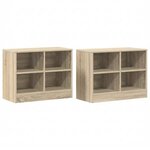 vidaXL Armoire de lit avec étagère 2 Pièces Chêne Sonoma 66 x 33 x 48 cm