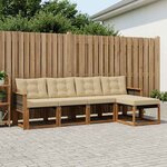 vidaXL Ensemble de canapés d'extérieur 5 Pièces Naturel et Beige