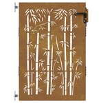 vidaXL Portail de jardin 85x150 cm acier corten design de bambou