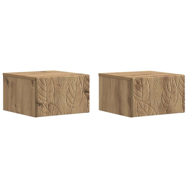 vidaXL Table d'appoint murale 2 pièces Chêne artisanal