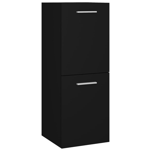 vidaXL Armoire de salle de bain Noir 30x30x80 cm Aggloméré