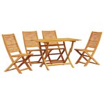 vidaXL Ensemble de Salle à Manger de Jardin 5 pièces en Bois Massif d'Acacia