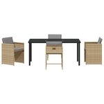 vidaXL Ensemble de salle à manger pour jardin 5 Pièces Beige Poly rotin