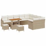 vidaXL Ensemble de canapé de jardin avec coussin 12 Pièces Beige et crème
