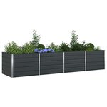 vidaXL Jardinière Anthracite 195 x 100 x 45 cm Acier galvanisé
