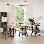 vidaXL Dessus de table marron clair bois chêne massif rectangulaire