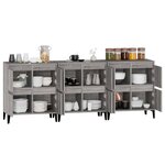 vidaXL Buffets 3 Pièces sonoma gris 60x35x70 cm bois d'ingénierie