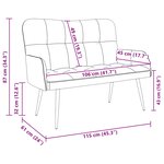 vidaXL Sofa 2 places Blanc 115 x 61 x 87 cm Tissu