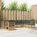 vidaXL Ensemble de canapé d'angle 9 Pièces Blanc et anthracite