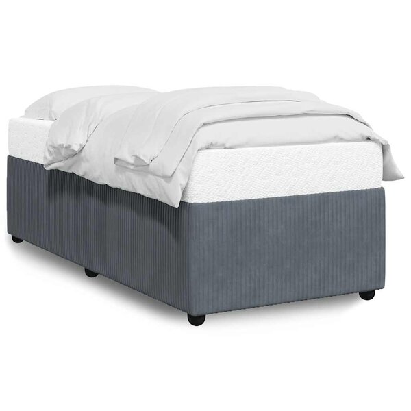 vidaXL Cadre de lit sans matelas gris foncé 90x190 cm velours