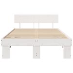 vidaXL Cadre de lit Blanc 135 x 190 cm Bois massif en pin