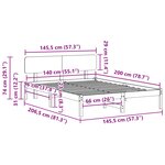 vidaXL Cadre de lit avec tête de lit Naturel 140 x 200 cm Pin massif