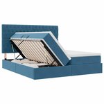 vidaXL Lit de Rangement avec matelas Bleu foncé 200 x 200 cm Velours