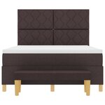 vidaXL Lit à ressorts avec matelas et banc brun foncé 140x190 cm en tissu