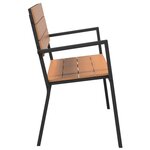 Banc de jardin vidaXL en acier et WPC marron et noir