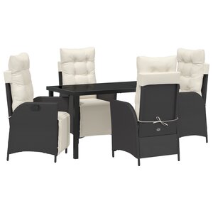 vidaXL Ensemble de 5 Chaises de Jardin en Rattan Noir