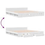 vidaXL Cadre de lit avec tiroirs sans matelas blanc 200x200 cm