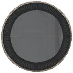 vidaXL Canapé de jardin table coussins demi-rond gris résine tressée