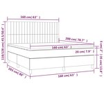 vidaXL Sommier à lattes de lit et matelas Gris clair 160x200cm Velours