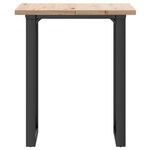 vidaXL Table à manger cadre en O 60x60x75 5cm bois de pin massif acier