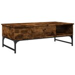 vidaXL Table basse chêne fumé 100x50x35 cm bois d'ingénierie et métal