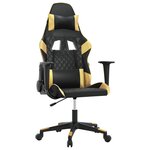 vidaXL Chaise de jeu de massage Noir et doré Similicuir