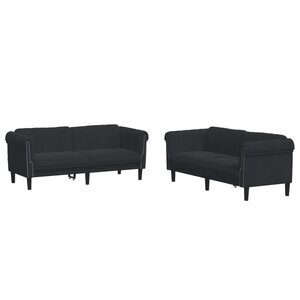 vidaXL Ensemble de canapés 2 Pièces noir velours