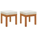 vidaXL Tabourets de jardin et coussins lot de 2 Acacia solide