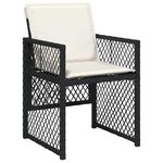 vidaXL Chaises de jardin lot de 4 avec coussins noir résine tressée