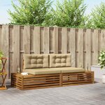 vidaXL 2 pc Ensemble de canapés d'extérieur Naturel et Beige