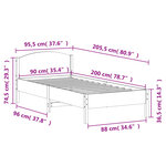 vidaXL Cadre de lit sans matelas cire marron 90x200 cm bois pin massif