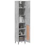 vidaXL Buffet haut Gris béton 34 5x34x180 cm Bois d'ingénierie