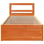 vidaXL Cadre de lit avec tête de lit cire marron 75x190 cm bois de pin