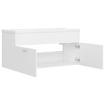 vidaXL Armoire d'évier avec lavabo intégré Blanc Aggloméré