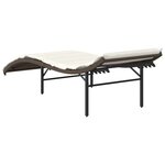 vidaXL Chaise longue avec coussin marron 55x199x50 cm résine tressée