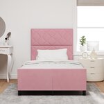 vidaXL Cadre de Lit Rose 120x200 cm Velours