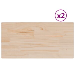vidaXL Dessus de table 2 Pièces 80x40x2 5cm rectangulaire bois pin massif