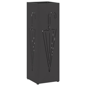 vidaXL Porte-parapluies Noir Acier Moyen Porte-parapluies noir