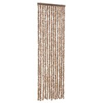vidaXL Rideau anti-mouches beige et marron foncé 56x185 cm chenille