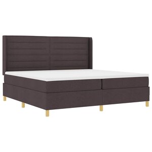 vidaXL Lit à ressorts avec matelas avec LED Marron 200 x 200 cm tissu
